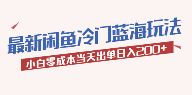 （5903期）2023最新闲鱼冷门蓝海玩法，小白零成本当天出单日入200+-安索博客网