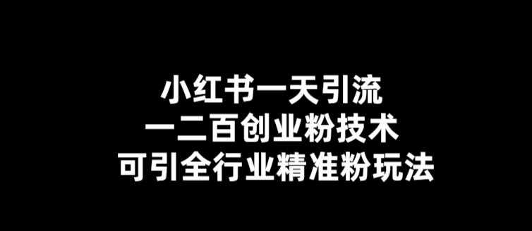 （5819期）【引流必备】小红书一天引流一二百创业粉技术，可引全行业精准粉玩法-安索博客网
