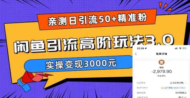 （5739期）实测日引50+精准粉，闲鱼引流高阶玩法3.0，实操变现3000元-安索博客网
