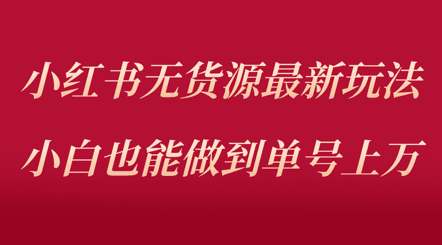 （5646期）小红书无货源最新螺旋起号玩法，电商小白也能做到单号上万（收费3980）-安索博客网