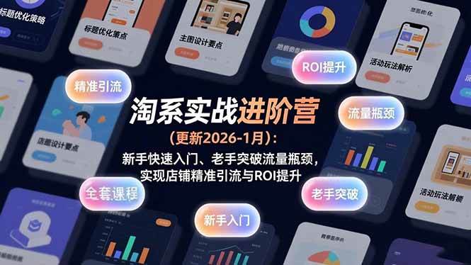（17076期）淘系实战进阶营（更新到2026年1月）：新手快速入门、老手突破流量瓶颈，让店铺精准引流、ROI飙升-安索博客网