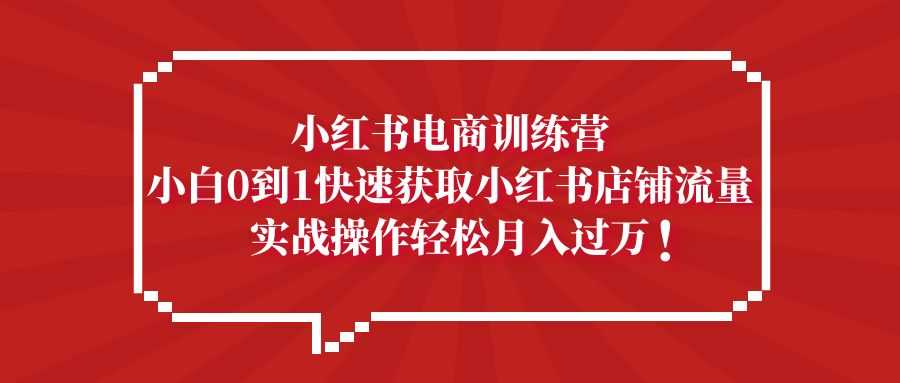 （5309期）小红书电商训练营，小白0到1快速获取小红书店铺流量，实战操作月入过万-安索博客网
