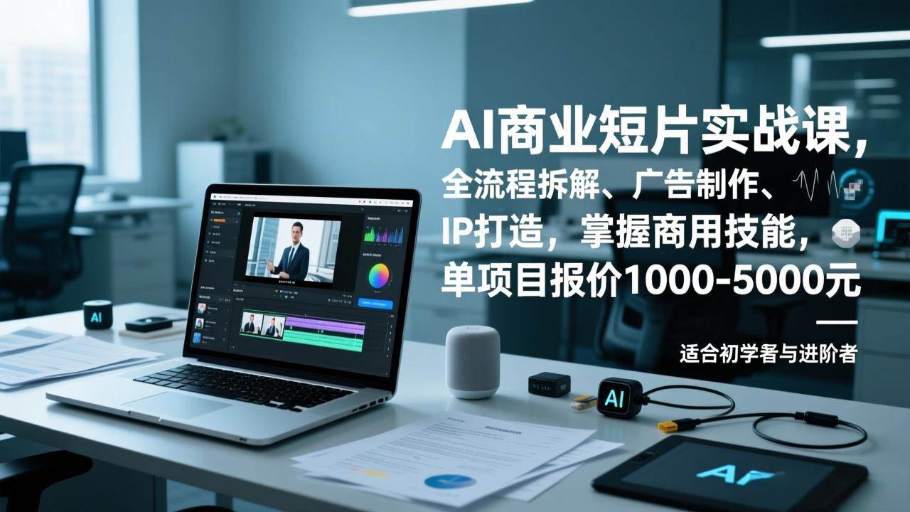 17050期AI商业短片实战课：拆解全流程、广告制作、IP打造，学会商用技能，一个项目报价1000-5000元-安索博客网