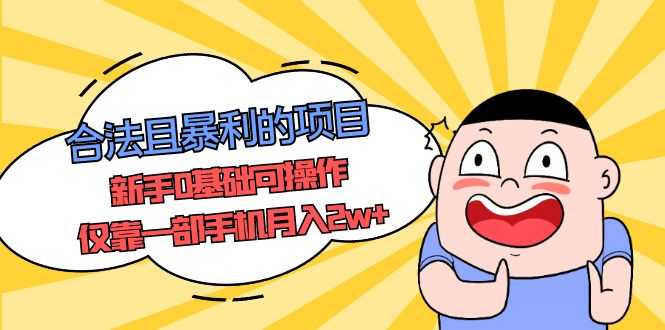 （5255期）合法且暴利的项目，新手0基础可操作，仅靠一部手机月入2w+-安索博客网
