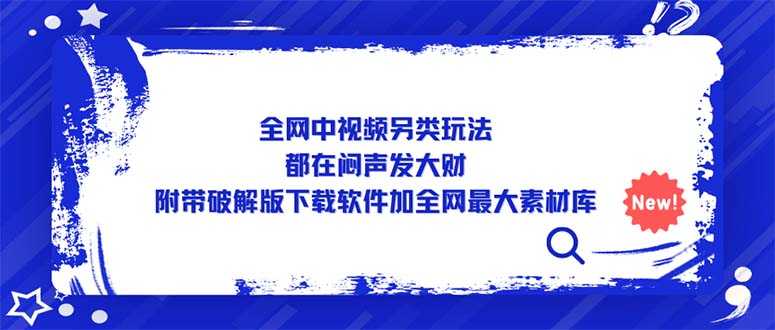 （5242期）全网中视频另类玩法，都在闷声发大财，附带破解版下载软件加全网最大素材库-安索博客网
