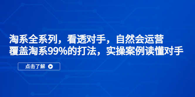 （5233期）淘系全系列，看透对手，自然会运营，覆盖淘系99%·打法，实操案例读懂对手-安索博客网