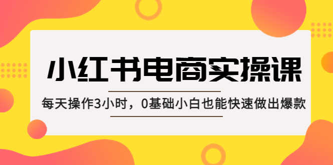 （5190期）小红书·电商实操课：每天操作3小时，0基础小白也能快速做出爆款！-安索博客网