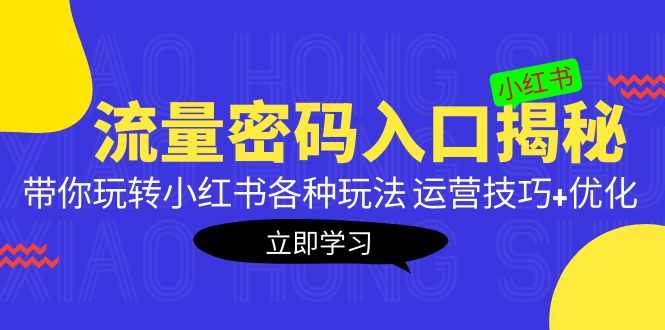 （5179期）小红书流量密码入口揭秘：带你玩转小红书各种玩法 运营技巧+优化！-安索博客网