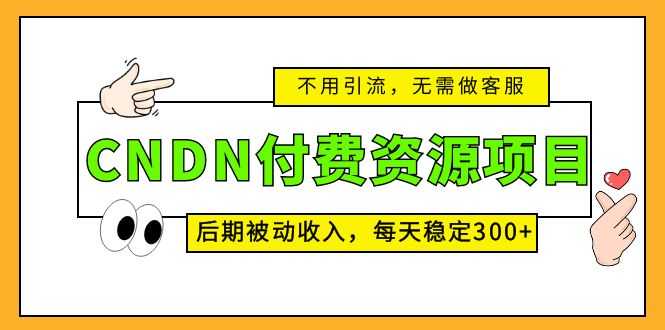 （5137期）CNDN付费资源项目，不用引流，无需做客服，后期被动收入，每天稳定300+-安索博客网
