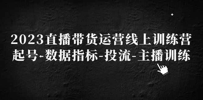 （5122期）2023直播带货运营线上训练营，起号-数据指标-投流-主播训练-安索博客网