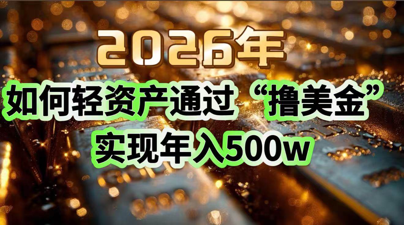 2026年轻资产“撸美金”怎么做到年入500万？这波操作有点猛！-安索博客网