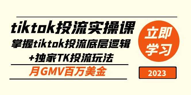 （5077期）tiktok投流实操课：掌握tiktok投流底层逻辑+独家TK投流玩法 月GMV百万美金-安索博客网