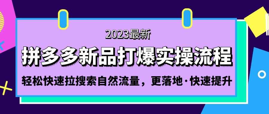 （5036期）拼多多-新品打爆实操流程：轻松快速拉搜索自然流量，更落地·快速提升!-安索博客网