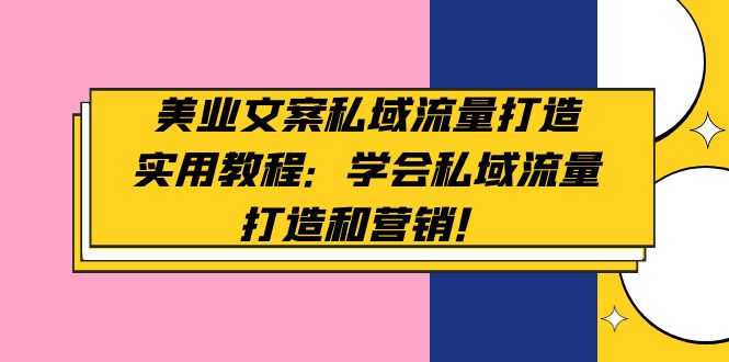 （4987期）美业文案私域流量打造实用教程：学会私域流量打造和营销！-安索博客网
