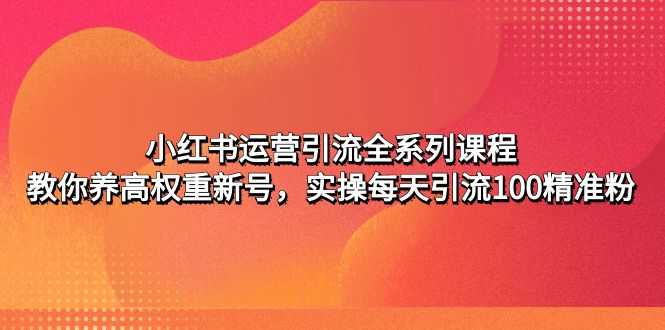 （4950期）小红书运营引流全系列课程：教你养高权重新号，实操每天引流100精准粉-安索博客网