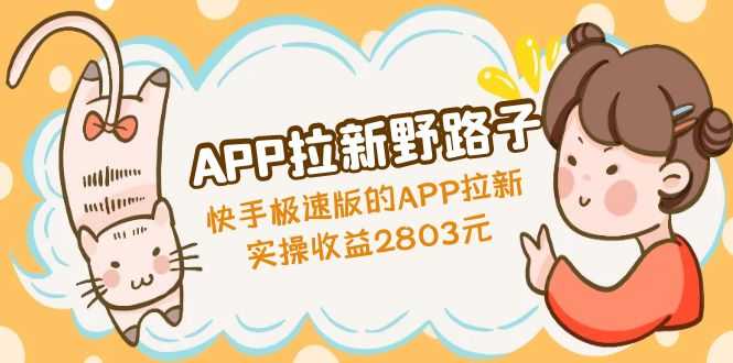 （4946期）APP拉新野路子：快手极速版的APP拉新赚，实操收益2803元-安索博客网