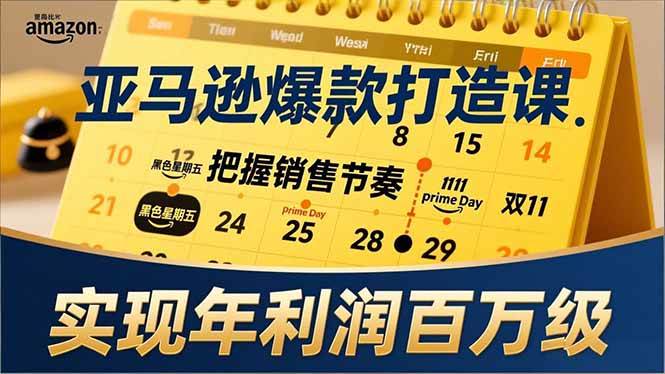 亚马逊爆款打造课：轻松搞定大促、全年规划、淡旺季，让店铺年赚百万不是梦-安索博客网