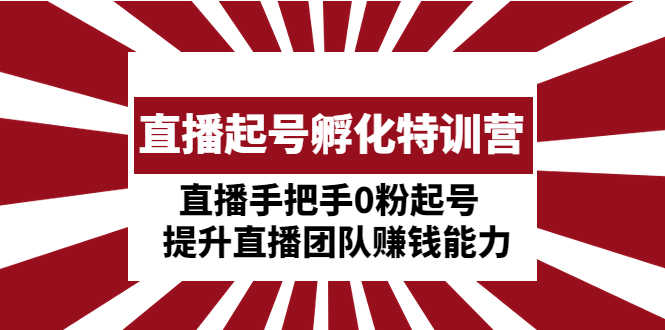 （4864期）直播起号孵化特训营：直播手把手0粉起号  提升直播团队赚钱能力-安索博客网