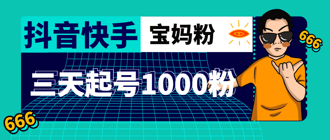 （4818期）抖音快手三天起号涨粉1000宝妈粉丝的核心方法【详细玩法教程】-安索博客网