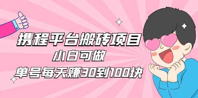 （4801期）2023携程平台搬砖项目，小白可做，单号每天赚30到100块钱还是很容易的-安索博客网
