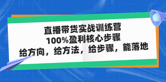 （4785期）直播带货实战训练营：100%盈利核心步骤，给方向，给方法，给步骤，能落地-安索博客网