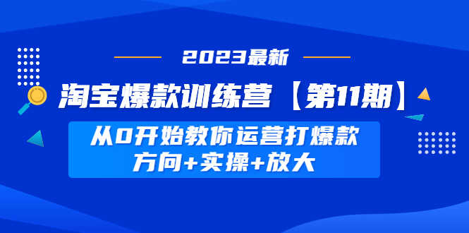 （4784期）淘宝爆款训练营【第11期】 从0开始教你运营打爆款，方向+实操+放大-安索博客网