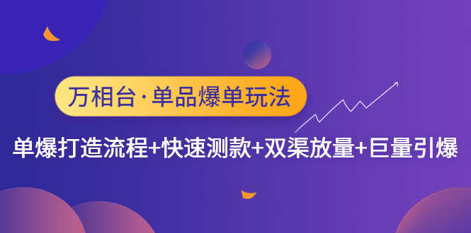 （4781期）万相台·单品爆单玩法，单爆打造流程+快速测款+双渠放量+巨量引爆-安索博客网