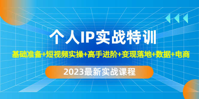 （4735期）2023个人IP实战特训：基础准备+短视频实操+高手进阶+变现落地+数据+电商-安索博客网
