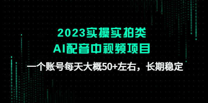 （4674期）2023实操实拍类AI配音中视频项目，一个账号每天大概50+左右，长期稳定-安索博客网