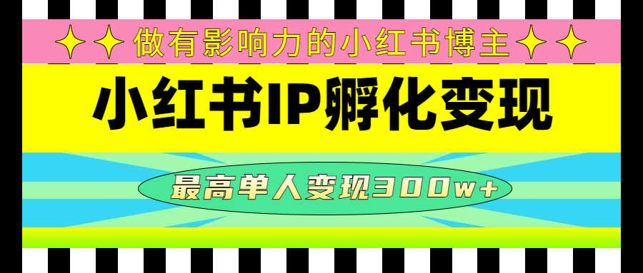 （4612期）某收费培训-小红书IP孵化变现：做有影响力的小红书博主，最高单人变现300w+-安索博客网