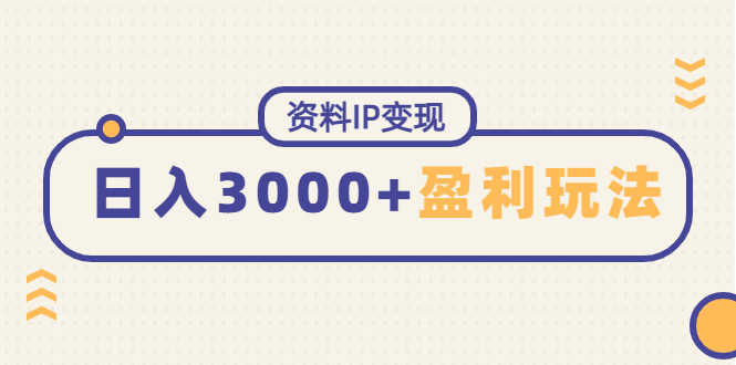 （4576期）资料IP变现，能稳定日赚3000起的持续性盈利玩法-安索博客网