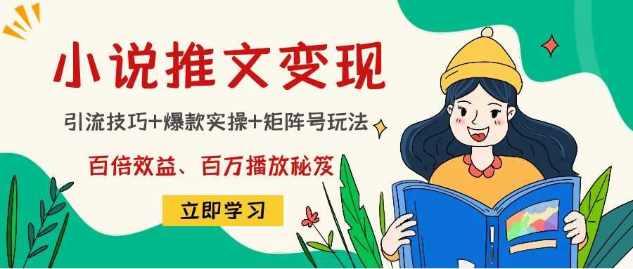 （4569期）小说推文训练营：引流技巧+爆款实操+矩阵号玩法，百倍效益、百万播放秘笈-安索博客网