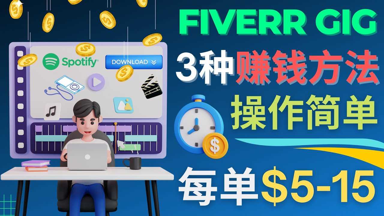 （4495期）每5分钟赚5美元，日赚100美元，3种简单的Fiverr赚钱技巧-安索博客网
