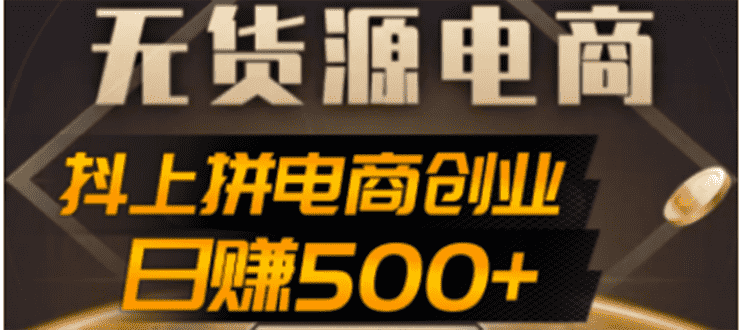 （4475期）抖上拼无货源电商创业项目、外面收费12800，日赚500+的案例解析参考-安索博客网