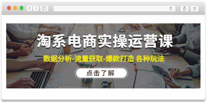 （4463期）淘系电商实操运营课：数据分析-流量获取-爆款打造 各种玩法（63节）-安索博客网