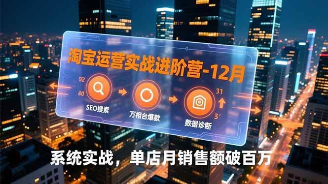淘宝运营实战进阶营（12月版）- SEO搜索、万相台爆款、数据诊断，系统实战，单店月销破百万-安索博客网