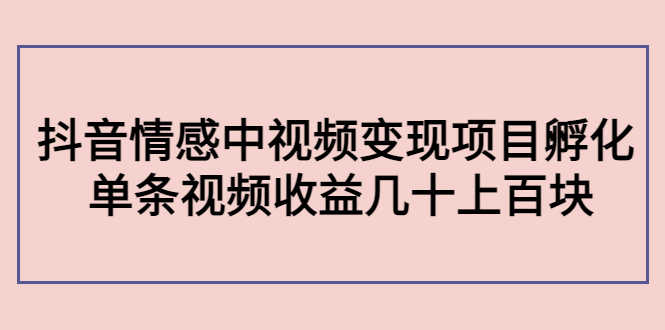 （4282期）黄岛主副业孵化营第5期：抖音情感中视频变现项目孵化 单条视频收益几十上百-安索博客网