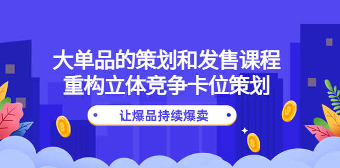 （4277期）大单品的策划和发售课程：重构立体竞争卡位策划，让爆品持续爆卖-安索博客网
