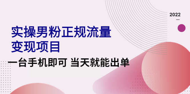 （4265期）2022实操男粉正规流量变现项目，一台手机即可 当天就能出单【视频课程】-安索博客网