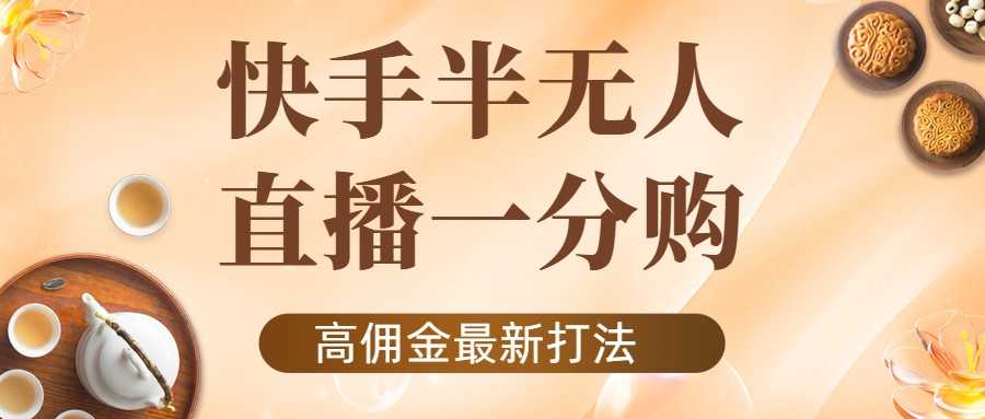（4164期）外面收费1980的快手半无人一分购项目，不露脸的最新电商打法-安索博客网