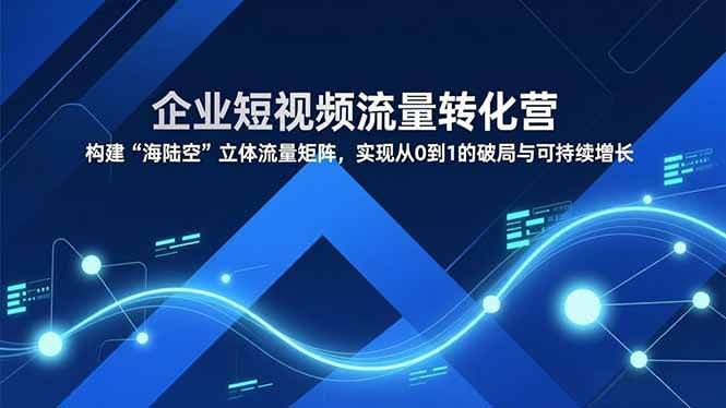 （16959期）企业短视频流量转化营，帮你搭“海陆空”立体流量矩阵，从0到1破局，还能持续涨-安索博客网