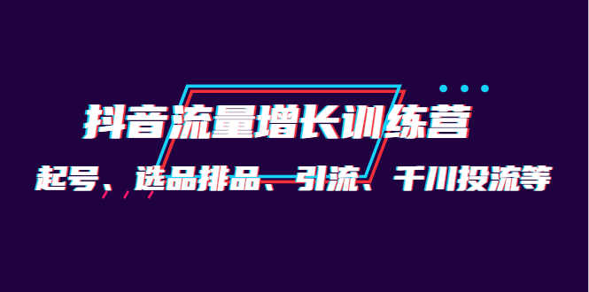 （4022期）月销1.6亿实操团队·抖音流量增长训练营：起号、选品排品、引流 千川投流等-安索博客网