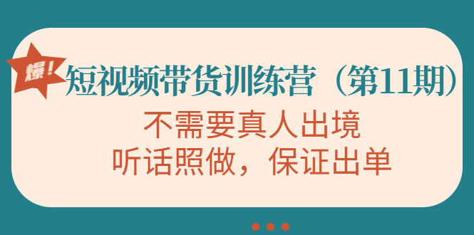 （4015期）短视频带货训练营（第11期），不需要真人出境，听话照做，保证出单-安索博客网