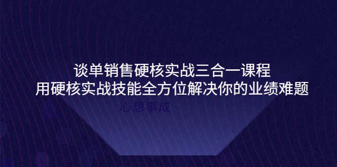 （3943期）谈单销售硬核实战三合一课程，用硬核实战技能全方位解决你的业绩难题-安索博客网