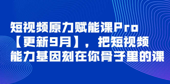 （3888期）短视频原力赋能课Pro【更新9月】，把短视频能力基因刻在你骨子里的课-安索博客网