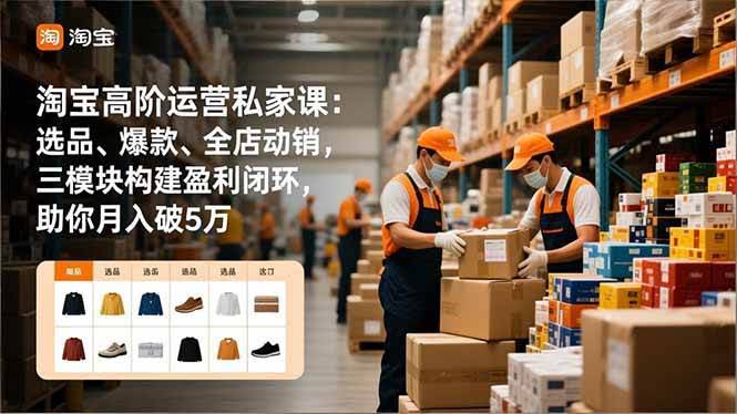 淘宝高阶运营私家课：选品、爆款、全店动销，三步搞定赚钱闭环，月入5万不是梦（12月更新版）-安索博客网