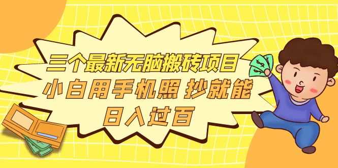 （3800期）三个最新无脑搬砖项目，小白用手机照抄就能日入过百-安索博客网