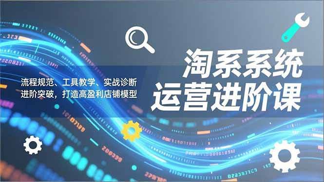 （16927期）淘系系统运营进阶课2.0：流程清清楚楚，工具手把手教，实战边做边诊断，带你突破瓶颈，搞个能一直赚钱的店铺-安索博客网