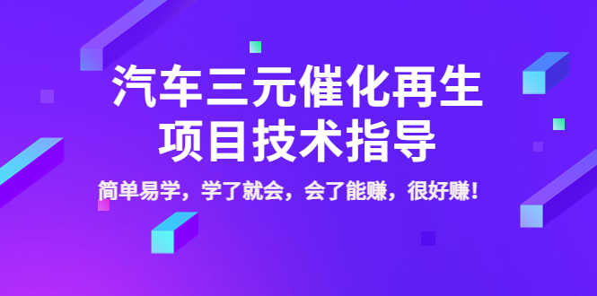 （3746期）汽车三元催化再生项目技术指导，简单易学，学了就会，会了能赚，很好赚！-安索博客网