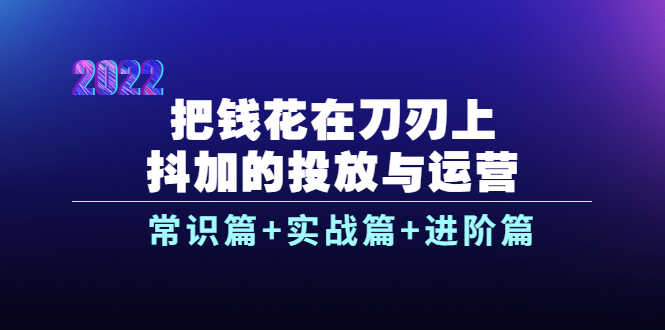 （3700期）把钱花在刀刃上，抖加的投放与运营：常识篇+实战篇+进阶篇（28节课）-安索博客网